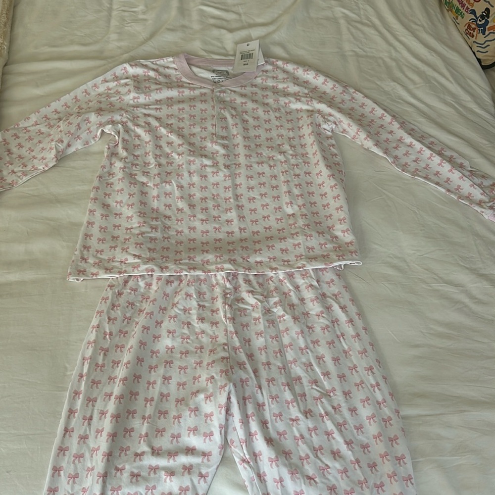Sail to Sable Pink Palm Beach Bow Pajamas